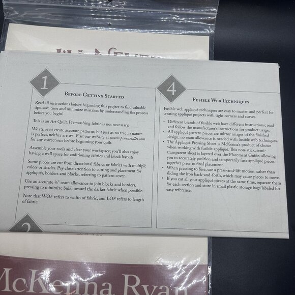 McKenna Ryan “I'll Never Desert You” Applique Quilt Sewing Pattern Uncut FF - Picture 4 of 5